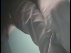 Girl is giving the quick flash of hairy pussy on voyeur cam
