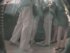 Spy cam clip of short and pull upskirt girls dancing
