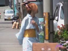 Slim Japanese girlie gets boob sharked on the street.
