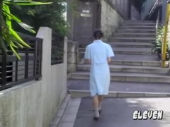 Sexy Asian girl fell victim to skirt sharking on the street