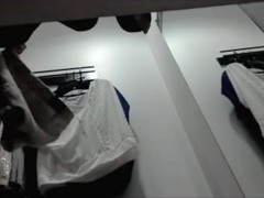 Voyeur dress room girl losing jeans down and showing ass