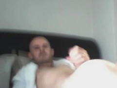 Older couple performing in front of the web camera