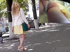 Hot girl in wonderful mini skirt in upskirt free scene