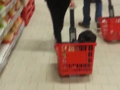 spy pregnant sexy ass in supermarket romanian
