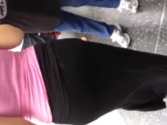 Nice fat Mexican ass in black see thru leggings