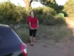 Non-Professional Sexy Golden-Haired Gets Fucked On The Hood Of A Car