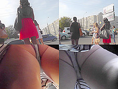 Ass in thongs looks hot in one of the best upskirt video