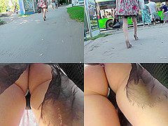 Voyeur Upskirt With String - Hottie's g-string seen under a skirt in upskirt mov - PornZog Free Porn  Clips