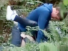 Teen couple caught fucking in public park