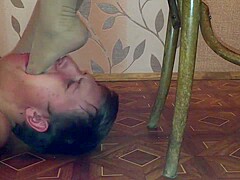Brutal Russian nylon foot gagging