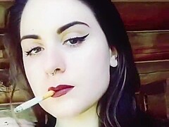 GORGEOUS BRUNETTE SOLO SMOKING COMPILATION