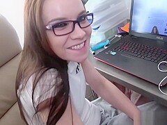 WendymoonX - Secret sex in the office behind working college who didnt know