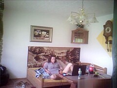 My kinky mum home alone masturbating  on couch