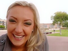 Blonde Chick Gets Her Face Wildly Fucked In Outdoor