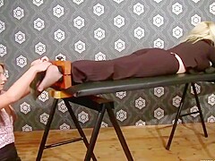 Lesbian Licks Sweaty Nylon Feet In Stocks