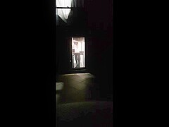 Window voyeur of Asian college student changing