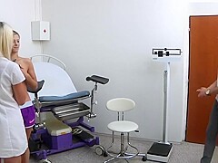 Ria Sunn gyno exam with vaginal ultrasound,enema and ecg during orgasm