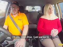 Lacey Starr is a big titted, blonde mature who likes to fuck men, even in the car