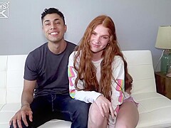Red haired chick, Jane Rogers is having amazing sex with Victor Frank, once in a while