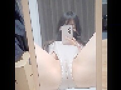 Smartphone personal shooting Self-portrait masturbation of an innocent busty saffle & exposed mastur