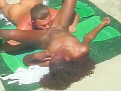 Superb Hot Ebony Babe Gets Smashed By A White Cock In The Backyard