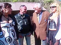 Sexy Lesbian Threesome In The Garden - Veronica Belli